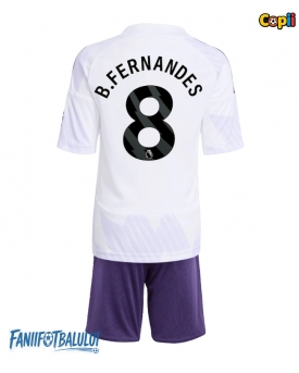 Manchester United Bruno Fernandes #8 Echipament de Fotbal Replică 2025-26 Copii Deplasare (+ Șorturi)
